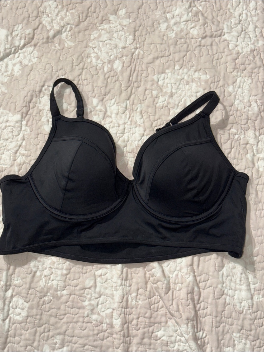 Torrid Black Underwire Longline Bikini Top Bustier Swim Size 3D/DD